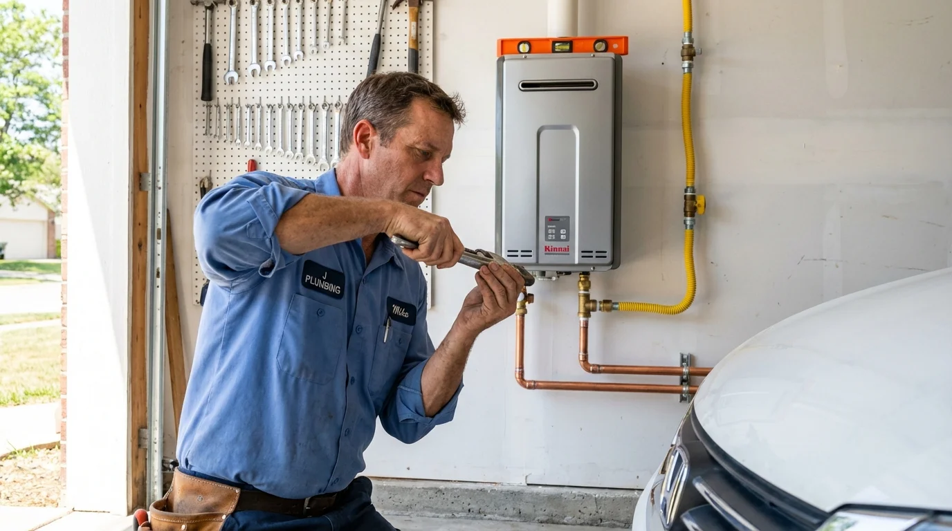 Tankless water heater installation by a Johns Plumbing LLC plumber in Sanford
